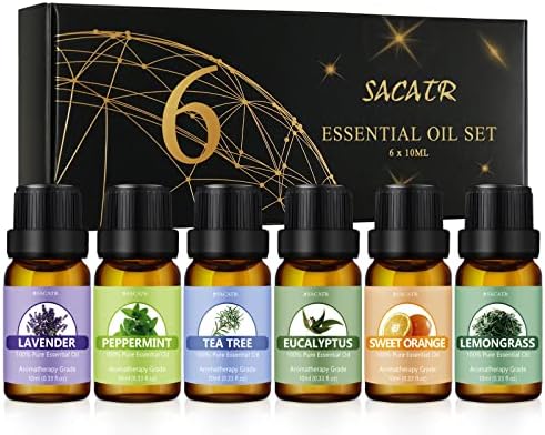 Conjunto de óleo essencial - óleos essenciais - óleos essenciais puros - perfeito para difusor, aromaterapia, massagem, pele, cuidados