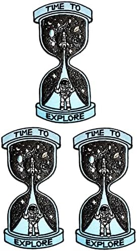 Kleenplus 3pcs. Cartoon Astonauta Spacan Space Man Patch Patch bordado Ferro de crachá em costura no emblema para