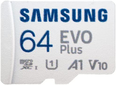 Samsung 64GB EVO Plus Classe 10 MicrosDXC Memory Card Funciona com o tablet Galaxy Tab A 10.5, TAB S3 9.7, Tab A.1.1 Pacote com tudo, exceto Stromboli Micro Card Reader