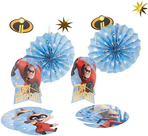AmScan 280091 Disney ©/Pixar Incríveis 2 Kit de decoração de quartos, 1 kit, aniversário