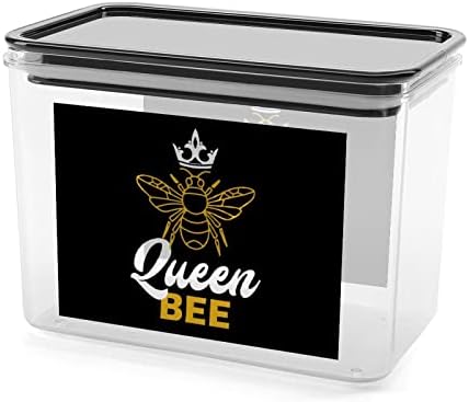 Caixa de armazenamento de abelhas Queen Cartos de recipiente de organizador de alimentos plásticos com tampa para cozinha