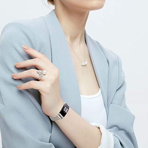 Fastgo Compatível com Fitbit Inspire 2/ Inspire HR/ Inspire Band, pulseiras de substituição de aço inoxidável ajustável