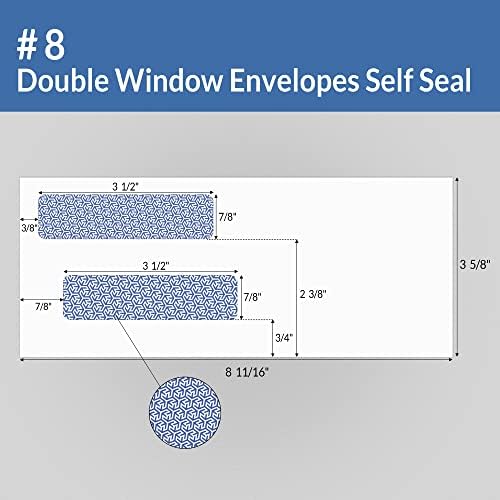 700 pacote nº 8 envelopes de janela dupla auto -serena - No. 8 Envelopes de segurança - Para verificações de negócios