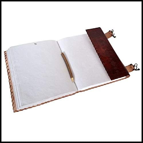 Livro do diário de couro Tuzech Sete Chakra Medieval Stone em relevo Livro artesanal Livro de Shadows Notebook Diário do Escritório Faculdade Livro de Poesia Livro de Esboço de 10 x 13 polegadas