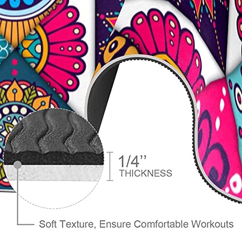Siebzeh vintage colorido colorido indicric tiles padrão premium de yoga espesso de matéria de borracha ecológica e