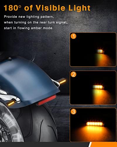 Nthreeauto led turn singals pequenas luzes de giro traseiro de metal 12V Super Blinkers compatíveis com Harley Electra