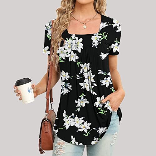 Teen Girls Scoop Neck Cotton Floral Graphic Lounge Top camiseta para mulheres de verão eto