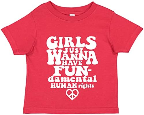 Tees & Tails Girls só querem ter uma camiseta divertida para crianças pequenas de direitos humanos bebês