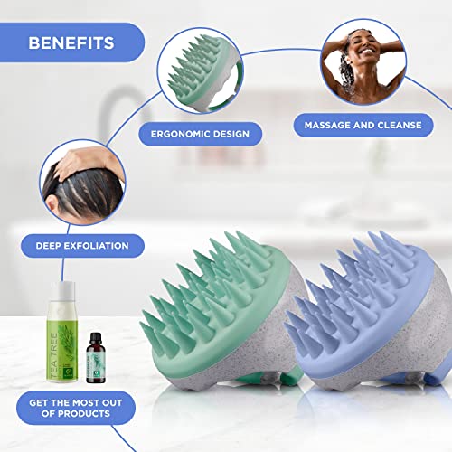 Shampoo e condicionador de biotina com lavadores - escova de xampu de cabelo e esfoliantes de couro cabeludo com xampu