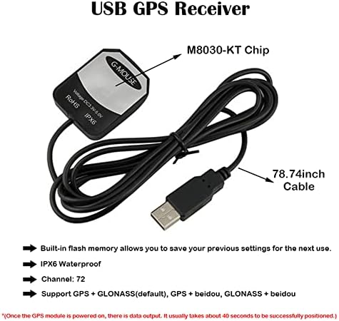 GEEKSTORY VK-162 G-MOUSE USB GPS DONGLE M8030 CHIP 72 MODULO DE NAVEGAÇÃO DO CANIAL Antena GPS externa Montagem remota Receptor USB GPS com flash para Raspberry Pi Suporte Google Earth Window Linux