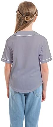 Botão de beisebol do mowbeat Boy Down Down Jersey Kid de manga curta Meninas Hip Hop T Camisetas Camisa de camisa esportiva infantil Black