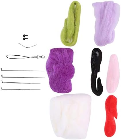 Conjunto de feltragem de agulha de Zerodis, kit de feltragem de lã Padrão de animal fofo com olhos de espuma de olhos de plástico