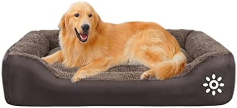 Cama de cachorro, camas de cachorro para cães grandes, retângulo lavável colchão de estimação confortável e respirável Cama de cachorro grande, cama de estimação