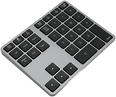 Bloco de números de Ashata BT para laptop, bloco de números sem fio 35 teclas, interruptor de tesoura BT5.0 Caixa de liga de alumínio
