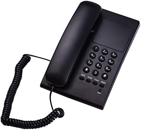 Telefone com fio xixian, mesa de telefone preto com cordão lineado de parede de parede de parede suporte telefonia/aparelho Receba controle de volume FLASH FUNÇÃO MUTO REDIAL PARA HOTEN OFFEREM Business Home