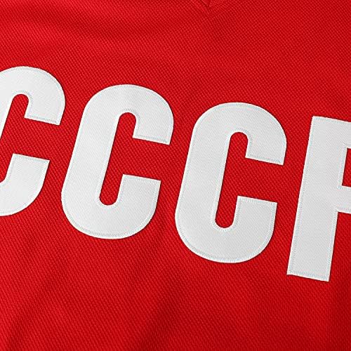 Vladislav Tretiak 20 Sergei Makarov 24 1980 URSS CCCP Jersey de hóquei russo vermelho