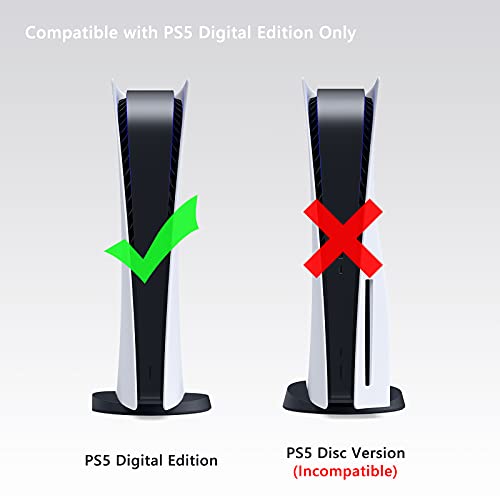 Placas de rosto para PS5 Digital Edition, PlayStation Custom 5 lateral placa face - preto fosco