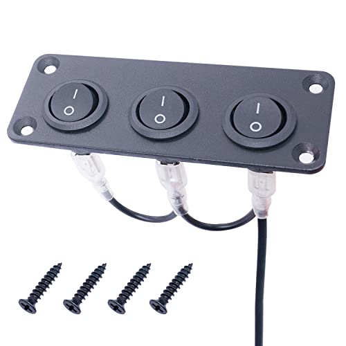 Twtade 10pcs Rocker Switch On/Off 2pin trave o interruptor SPST SPST Snap com fios + 3 gangues Painel de interruptor e interruptor