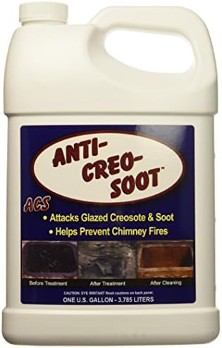 Removedor de creosote líquido-Anti-Creo-Soot | Redação de 1 galão | Remove Creosote e fuligem de vidro perigoso