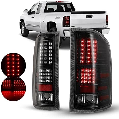 Autofree LED Tail Lights Montbles Compatível para 2007-2013 Chevy Sliverado, 07-13 Chevy Sliverado Tail Lights Substitui