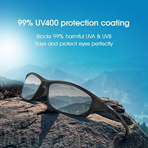 Óculos de sol esportivos polarizados para homens para homens que administram ciclismo de pesca com tonalidades de sol dos copos de sol TR90