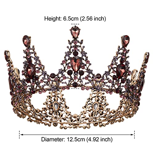 Aw Coroa da Rainha de Noiva para Mulheres - Coroa Vintage de Tiara Barroco, Banda da Coroa Gótica para Festa de Casamento