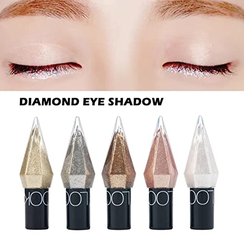 Eyeliner líquido de Pulnto Glitter, Eyeshado de Shimmer Shimmer em forma de diamante