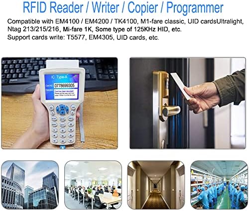 Programador de escritor de leitor RFID Hernas, Copiadora NFC, 125kHz 13,56MHz 10 Frequências Duplicador de cartão de controle