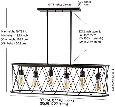 Jonathan y Jyl7505a marion 37,75 6 luzes de ferro ajustável Fazenda de ferro rústica led pingente bohemian cottage sala de jantar