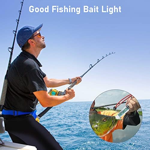 6 PCs Luz LED de queda profunda, luz de pesca verde LED subaquática, luz colorida de pesca led estroboscópica colorida, lâmpada