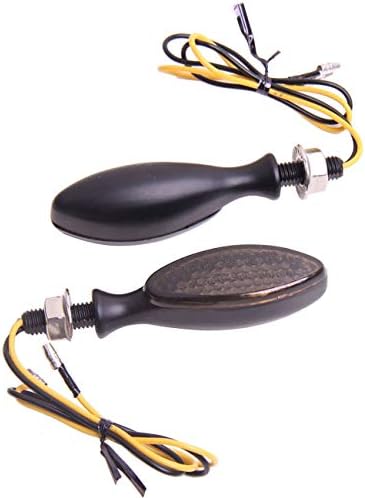 Motortogo Black LED Motorcycle Signal Signal pisca mini luzes de giro de led de LED oval de torpedo compatíveis para