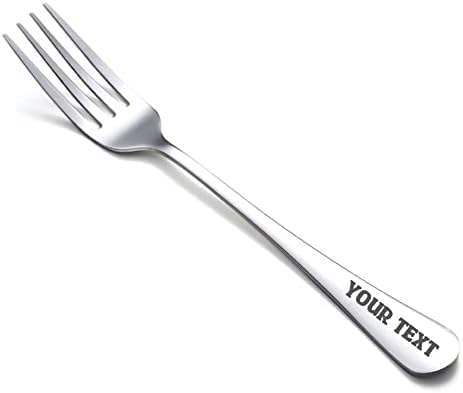 Muka 12 PCs Dinner personalizados Forks 18/8 Aço inoxidável Lavagem de louça Segura Forks Forks de borda redonda para casa, cozinha e restaurante Uso, 8 polegadas