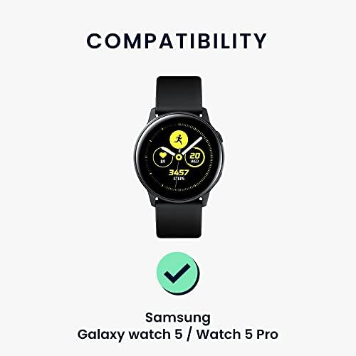 Kwmobile Watch Bands Compatível com Samsung Galaxy Watch 5 / Watch 5 Pro - Straps Conjunto de 2 Banda de Silicone de Substituição - Black / Blue escuro
