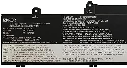 Izkror L20C3PD4 Substituição de bateria de 57Wh para Lenovo ThinkPad E14 Gen 2 / E14 Gen 3 / E14 Gen 4 / E15 Gen 2 / E15 Gen