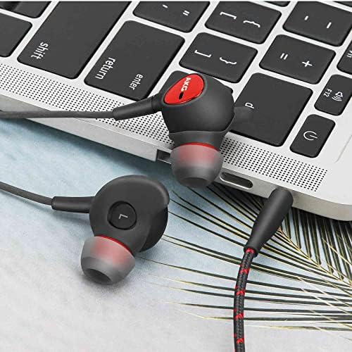 Wired 3,5mm Jack Durável Earbuds Wearbuds W Microfone e controle de volume, Bass Deep Bass Clear Sound Isolat