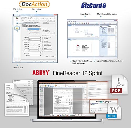 PLUSTEK AD480 - Scanner de mesa para cartão e documento, com alimentador de papel de 20 páginas e slot de cartão exclusivo. Apenas para Windows