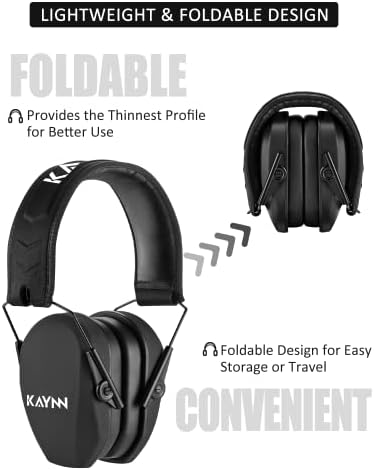 Kaynn 018 Proteção auditiva da orelha Proteção auditiva para disparar gama de armas 27dB NRR Ruído cancelando fones de ouvido