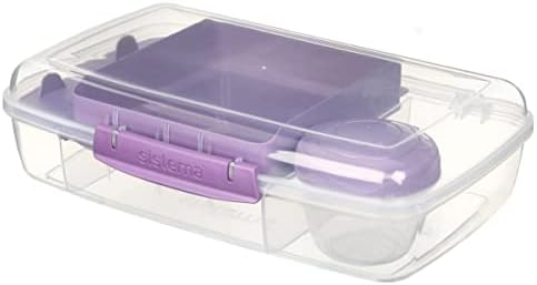 Sistema To GO Coleção grande Bento Box Plástico Almoço e recipiente de armazenamento de alimentos, 7,4 xícara, compartimento múltiplo, cor varia | Livre de BPA