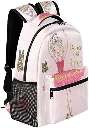 Meninas de mochilas meninas meninas, fofa pink balé menina leve laptop backpack laptop college bookbag, viagens casuais daypack, camping