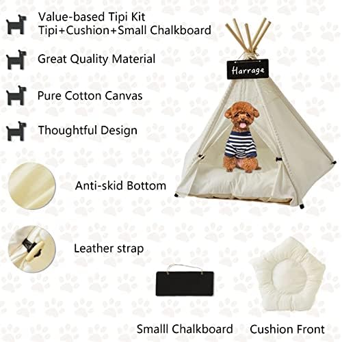 Harrage Dog House Indoor - Cama de tenda de cachorro grande de 24 polegadas e barraca de gato, tenda portátil de gato e tenda de
