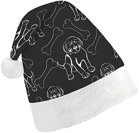 Cães com ossos engraçados chapéu de Natal Papai Noel Chapé