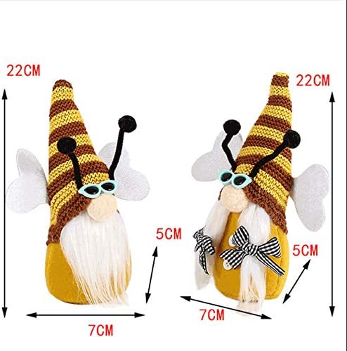 Ussuma 22 cm de pelúcia brinquedos de pelúcia de abelha fofa gnome anão