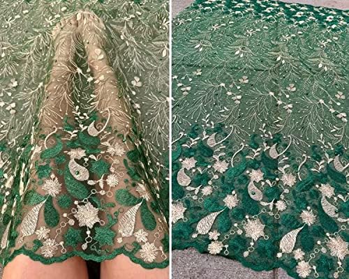 Tecido esmeralda verde/renda dourada por quintal/esmeralda renda para vestido/tecido de renda de noiva/renda floral ouro/1 jardas