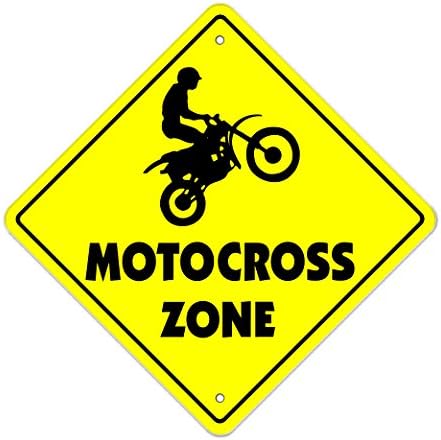 Motocross-M Crossing Sign Zone Xing | Interno/externo | 17 Alto sinal de plástico de bicicleta sujeira supercross