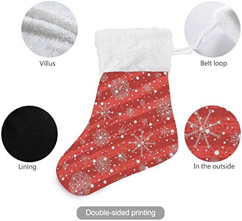 Meias de natal Alaza padrão de flocos de neve clássico personalizado decorações de meia para férias em família Conjunto de decoração de festas de 4,7,87