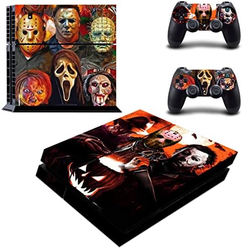 Vanknight Vinyl Decal Skin Skinners Cover Conjunto de horror para PS4 Console Play Station 4 Controllers Halloween Ghost