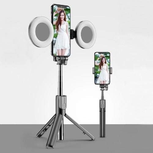 Suporte de ondas de caixa e montagem compatível com Micromax x818 - Selfiepod da luz do toque, bastão de selfie braço extensível com luz do anel para micromax x818 - jato preto