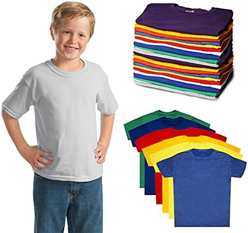 72 peças de camisetas de algodão para meninos em massa, pescoço da tripulação, tamanhos variados s para xl - doações para moradores