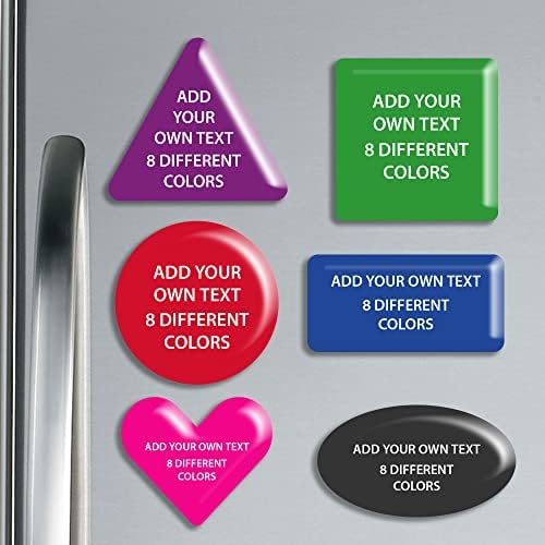 Escolha sua forma ímãs personalizados | Presentes personalizados | Escolha sua própria cor e texto | Crie ímãs de caixa de ferramentas para carros -folhas de armário de refrigerador | Coração de triângulo oval quadrado redondo