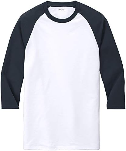 T-shirt de beisebol de Raglan dos EUA de Joe. 3/4 camisetas de beisebol de manga. Tamanhos: XS-4XL